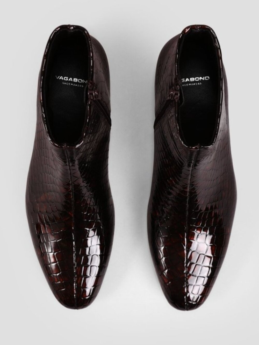 Vagabond Joyce Boots - Dark Brown Croco Embossed Leather - Picture 3 of 8